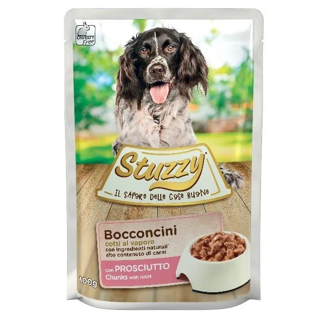 Hundefoder vådfoder Stuzzy – stykker med skinke, 100 g