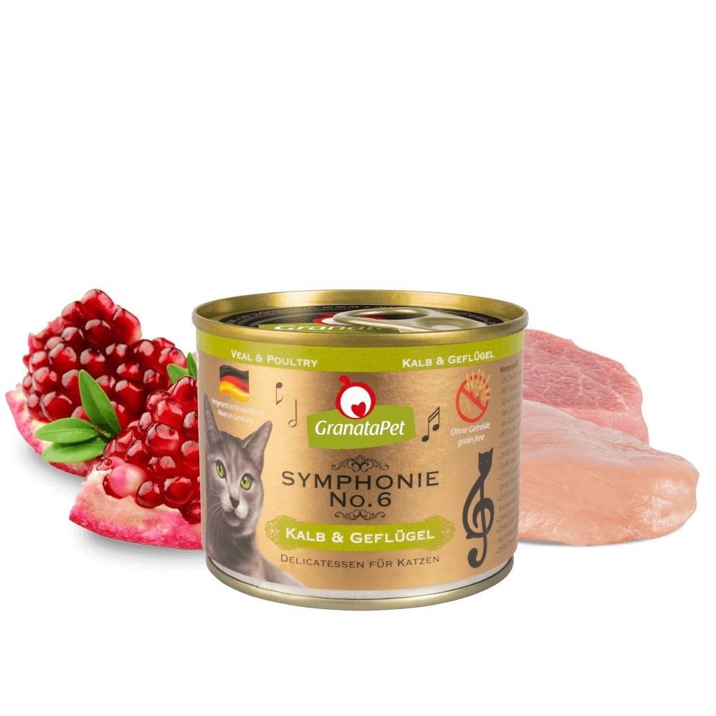 Vådfoder til kat – GranataPet Symphonie No. 6 Kalv & Fjerkræ 200 g billede