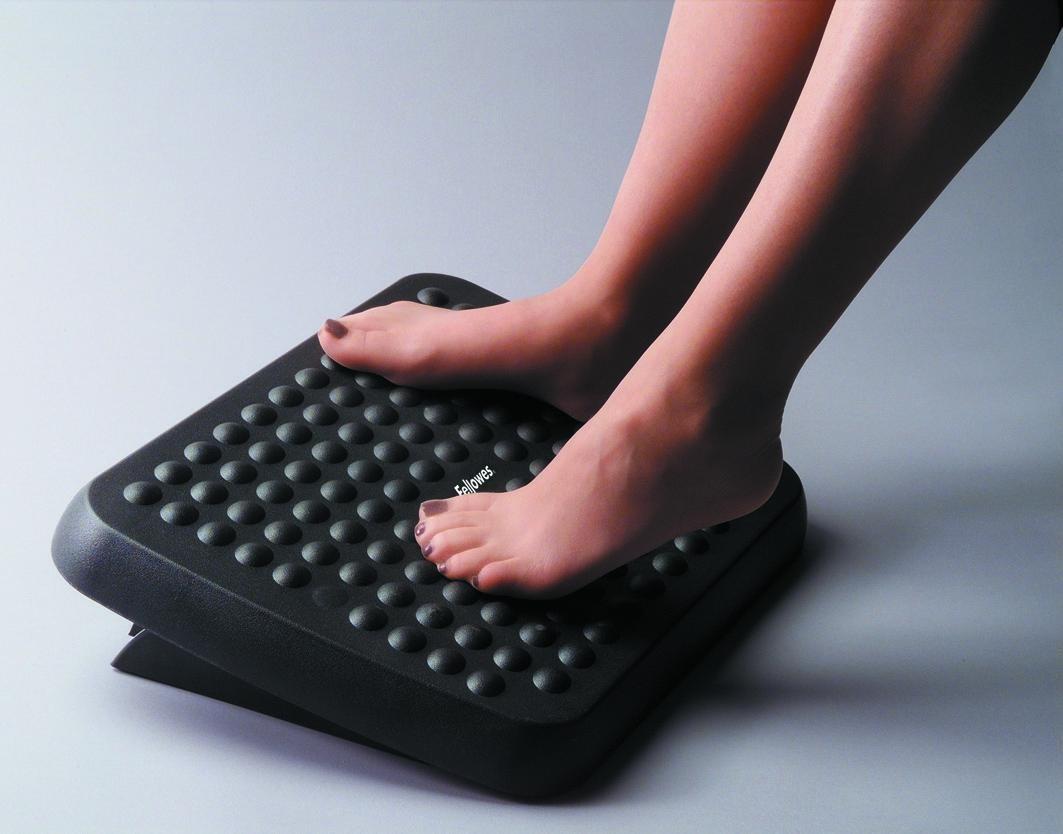 Fodstøtte til kontor - Fellowes ergonomisk, sort