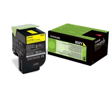 Tonerpatron Lexmark 802Y gul - original, standardkapacitet