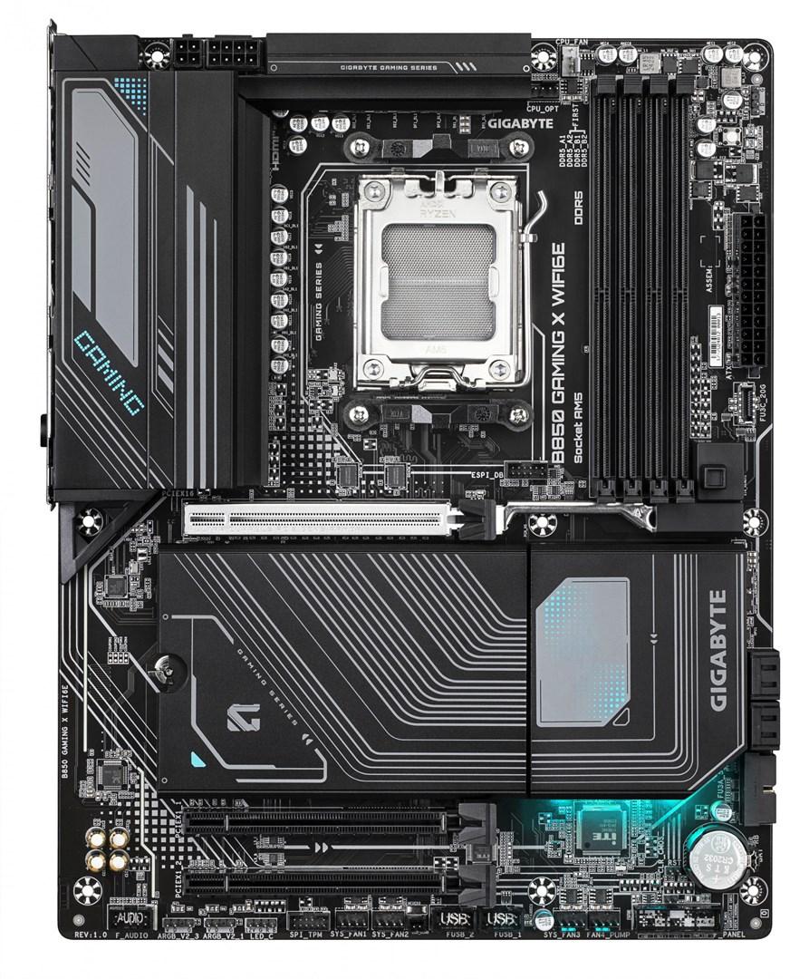 Bundkort Gigabyte B850 Gaming X WiFi 6E - AM5, DDR5 op til 8.200 MHz, PCIe 5.0 M.2, 2,5G LAN, USB 3.2 Gen 2x2