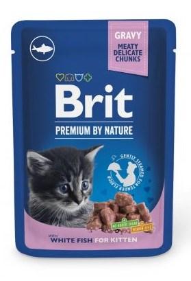 Vådfoder til kattekillinger – Brit Premium by Nature Hvid fisk 100 g billede