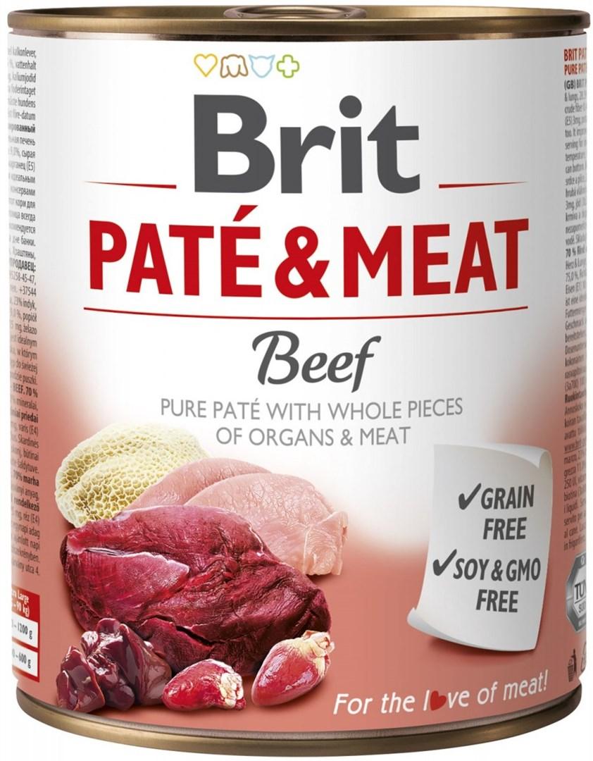 Hundefoder vådfoder Brit Paté & Meat oksekød 800 g billede