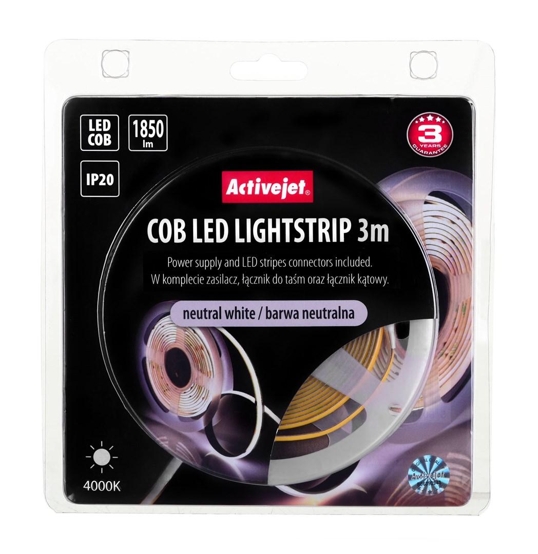LED lysbånd Activejet COB 3 m - neutral hvid, IP20 billede
