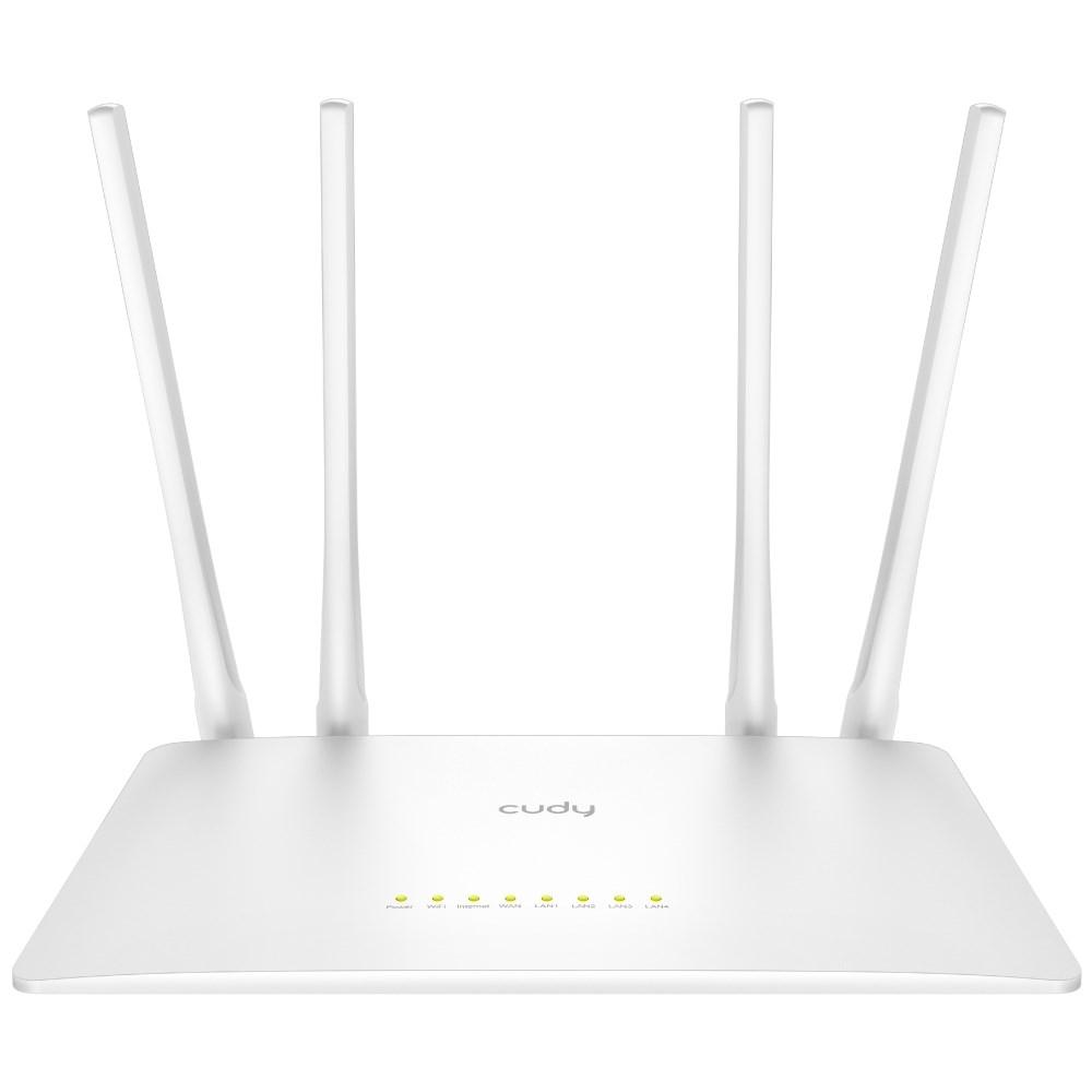WiFi router dual-band - Cudy WR1200, Fast Ethernet, hvid billede
