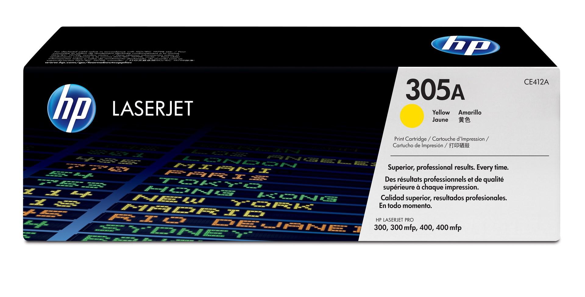 Toner til laserprinter - HP 305A gul (original)