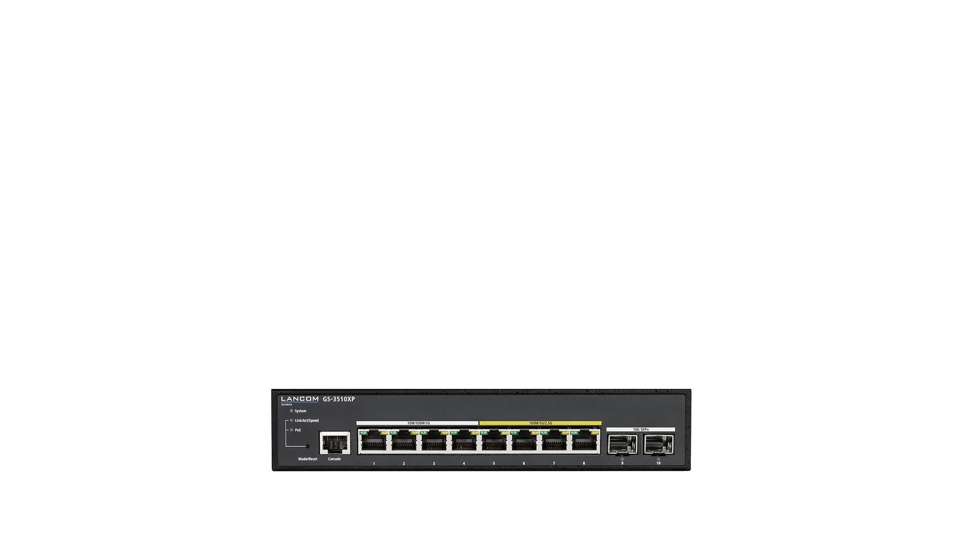 Netværksswitch managed L2 2,5G PoE+ 1U – LANCOM GS‑3510XP, sort billede