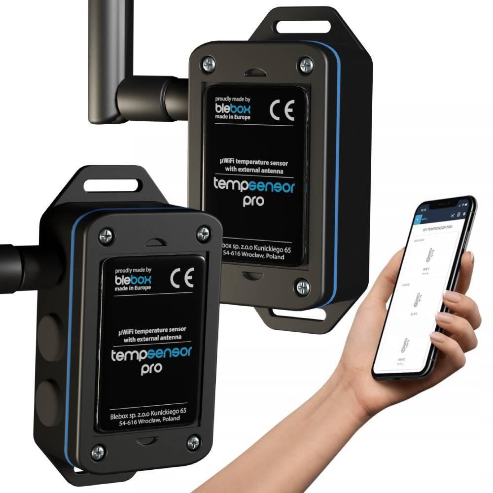 WiFi temperaturføler Blebox tempSensor pro V2 med ekstern antenne, 4x indgang, 1‑Wire billede