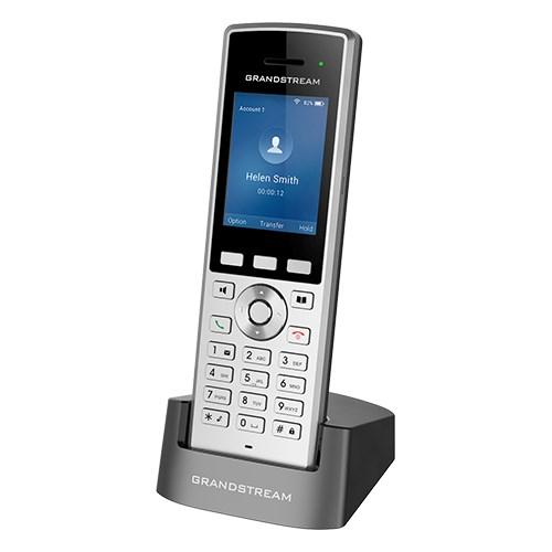 IP-telefon Grandstream WP822 – trådløs håndsæt, 2 linjer, Wi‑Fi, sort/sølv billede