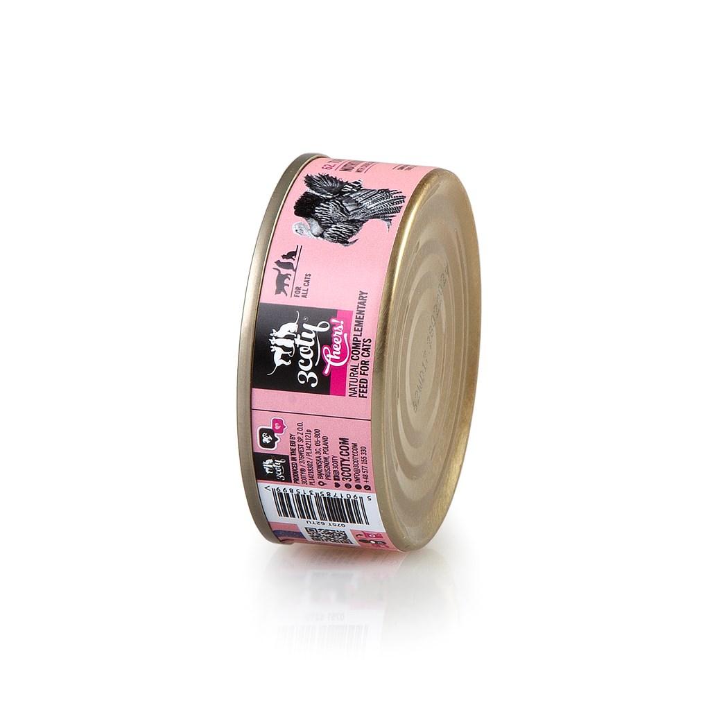 Vådfoder til kat – 3coty Turkey Cheers! 75 g billede