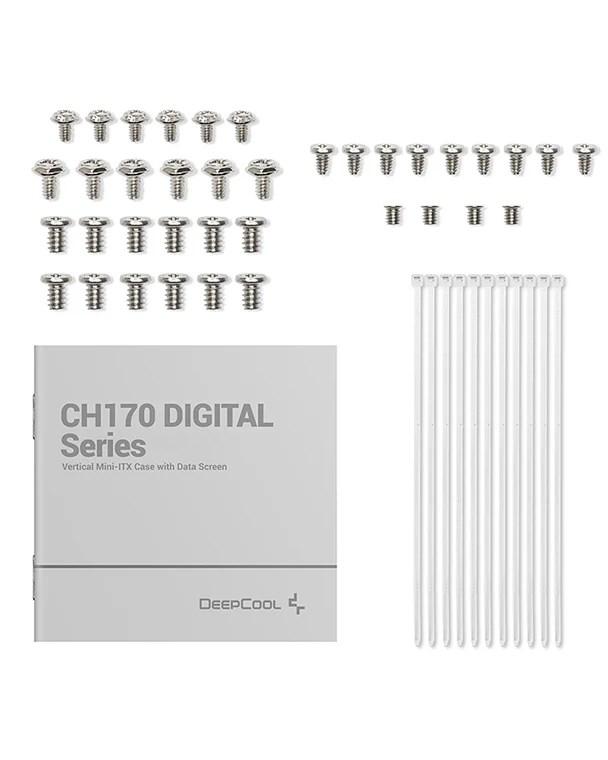 PC kabinet DeepCool CH170 Digital WH - Mini-ITX tower, hvid billede