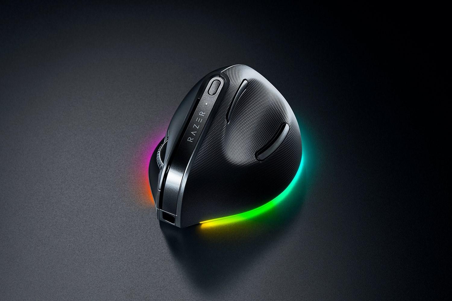 Razer Pro Click V2 - Vertical Edition - Gaming Mus - Optisk - 8 knapper - Sort med RGB lys