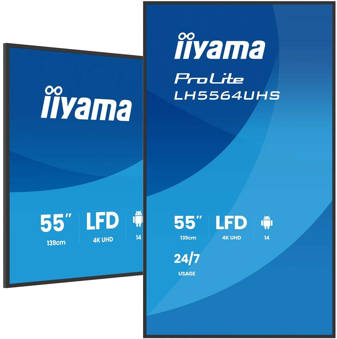 Skærm til digital signage 55" 4K - iiyama ProLite LH5564UHS, Android 14, 24/7