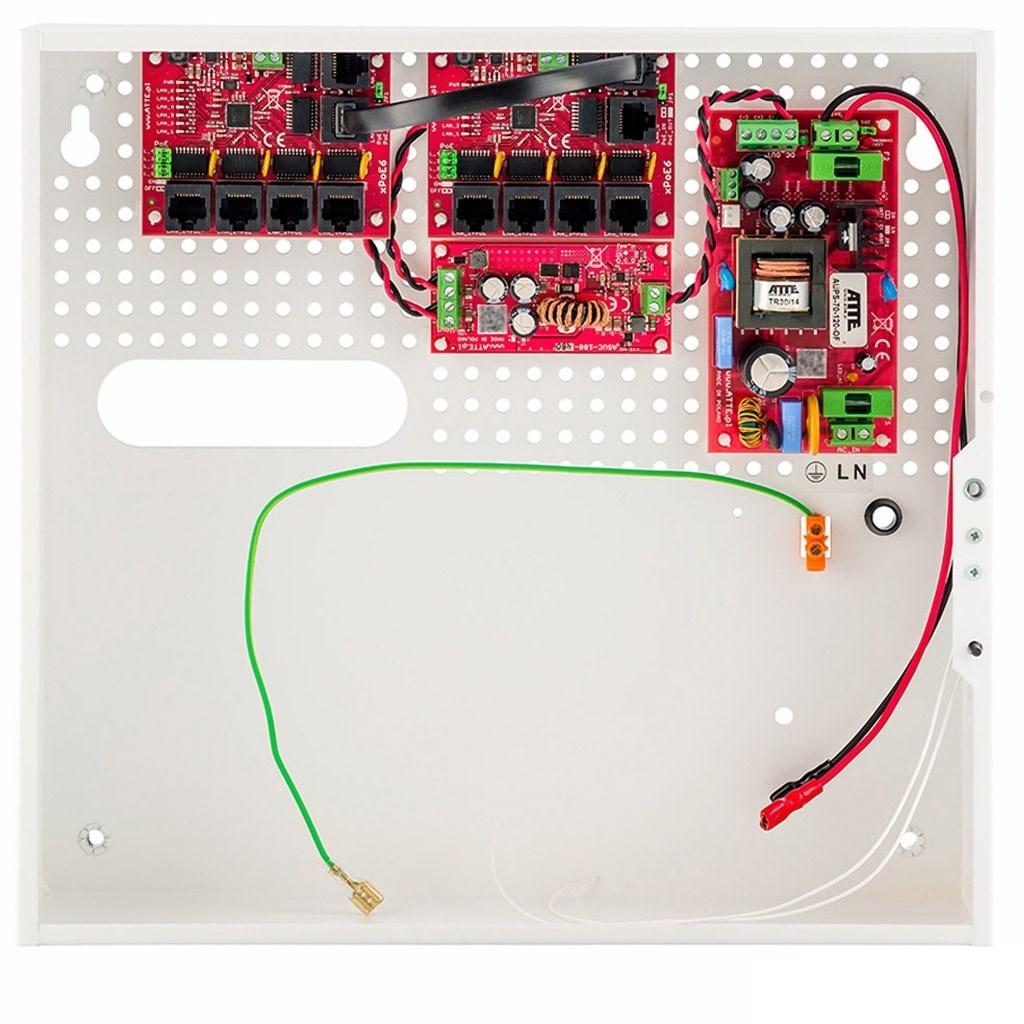 PoE switch 9-porte - Atte IPUPS-9-11-F med buffer-strømforsyning billede