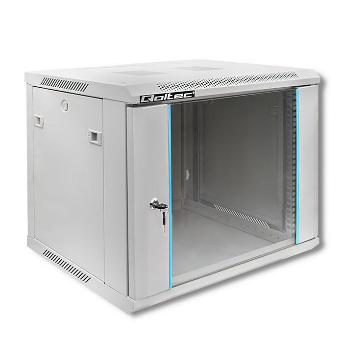 19" rackskab Qoltec - 9U, 60 × 50 × 45 cm, grå billede
