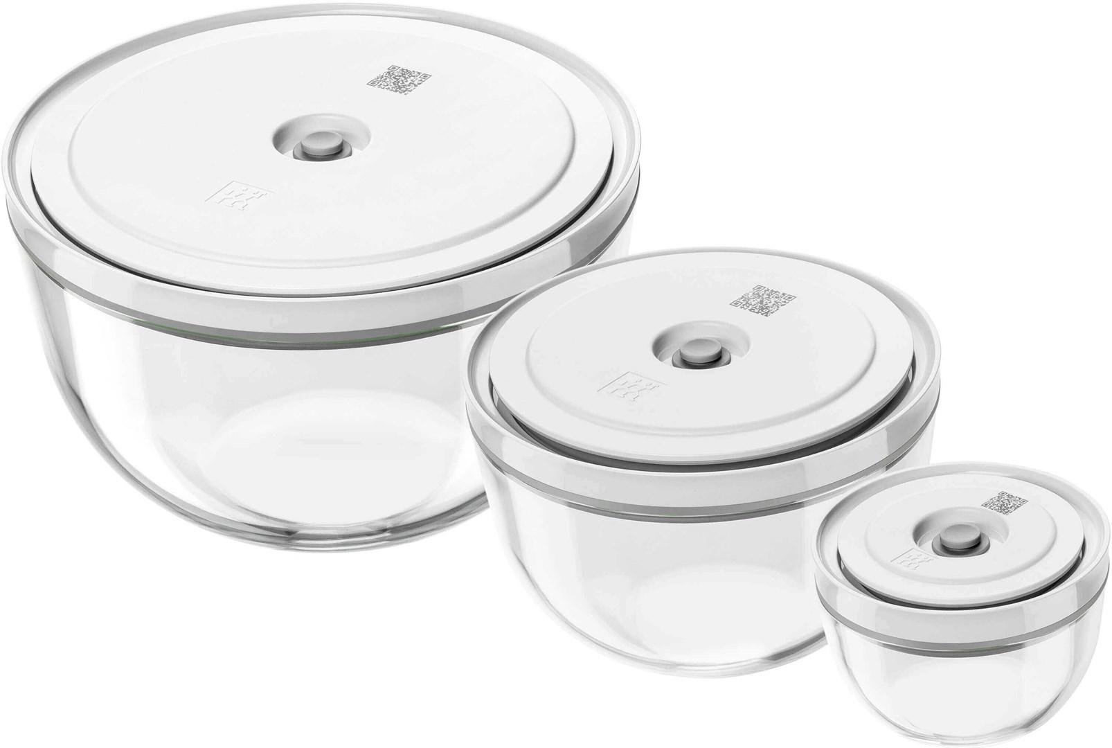 Madopbevaringsskåle i glas med låg - ZWILLING, sæt med 3 vakuumskåle billede