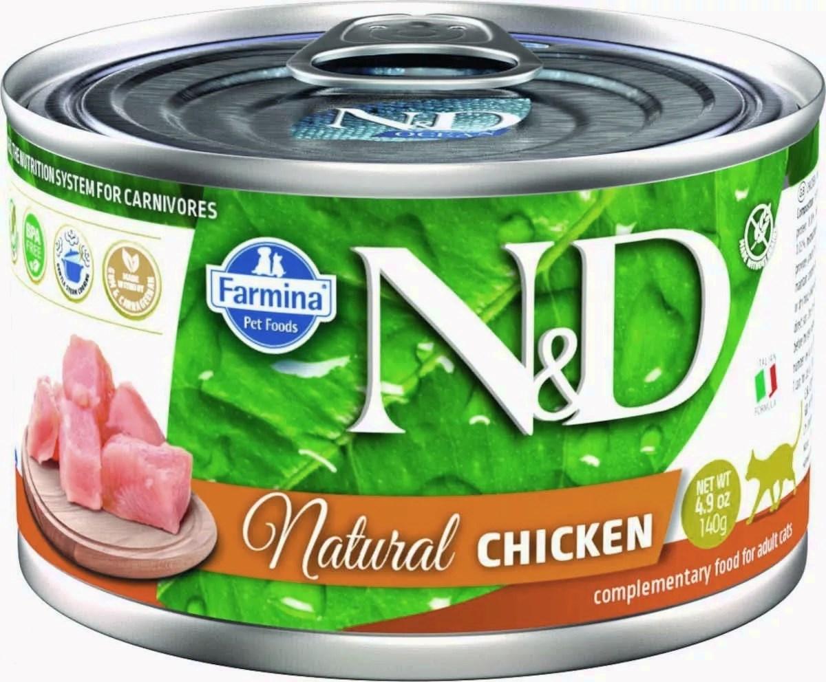 Vådfoder til kat – Farmina N&D Natural Chicken, 140 g billede