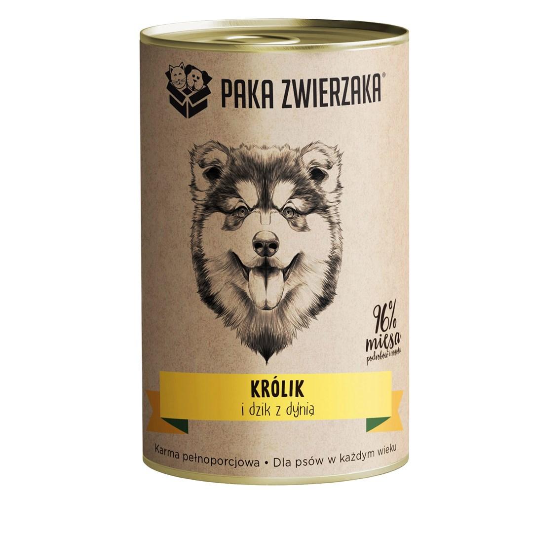 Hundefoder vådfoder PAKA ZWIERZAKA – kanin og vildsvin med græskar 400 g billede