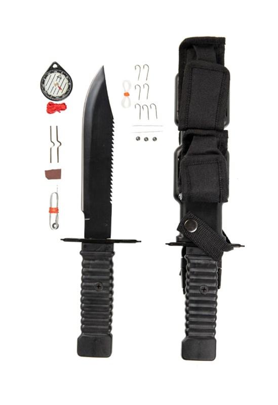 Overlevelseskniv MIL-TEC Special Forces – sort, glat/bugtandet billede