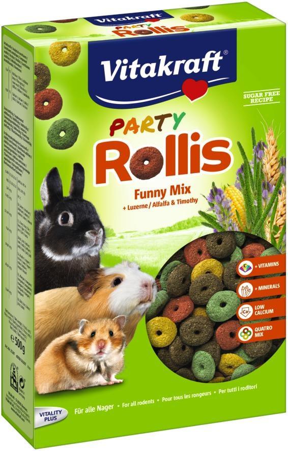 Godbidder til gnavere – Vitakraft Party Rollis Funny Mix 500 g billede