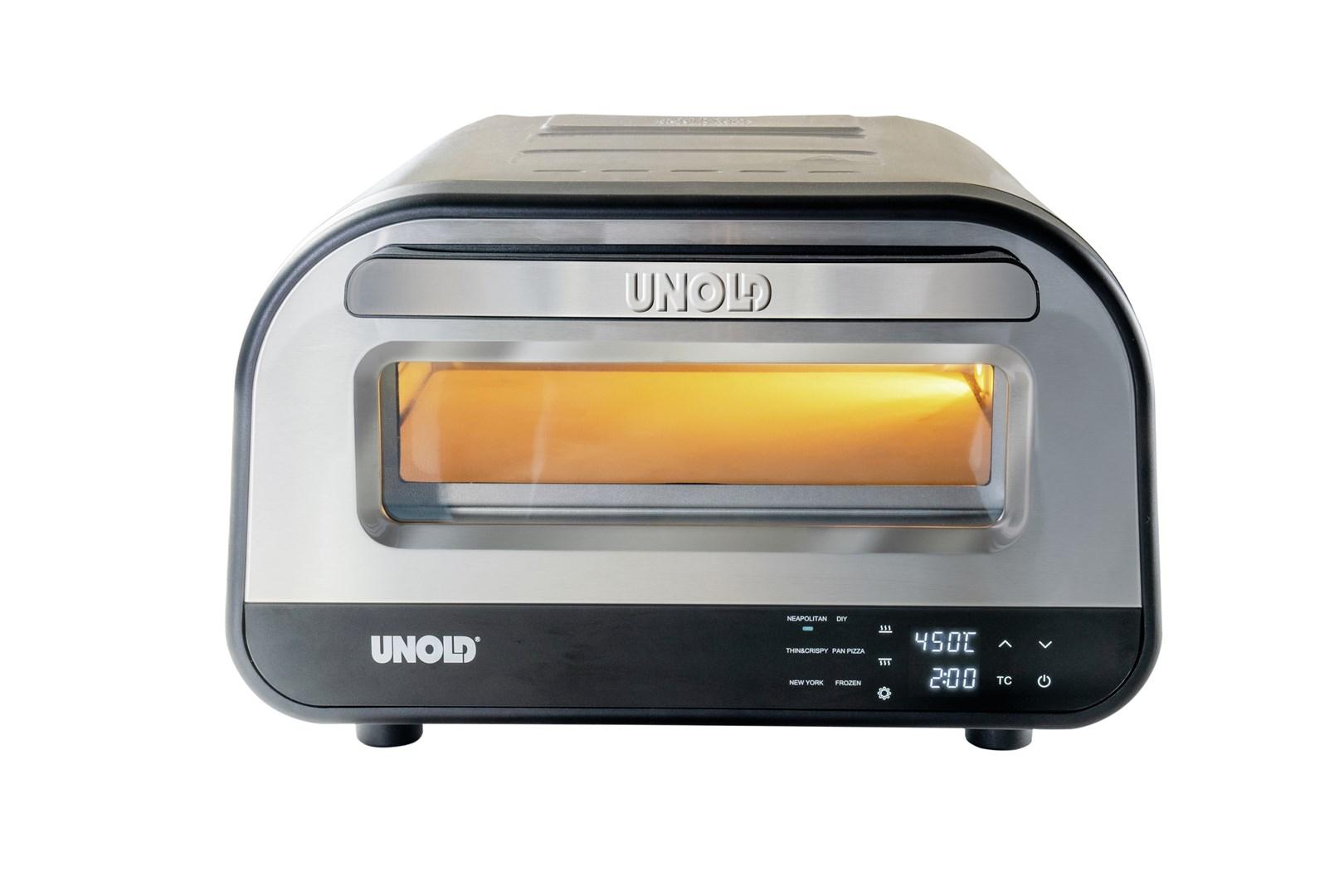Elektrisk pizzaovn Unold 68816 - 1 pizza, 1.700 W, sølv billede