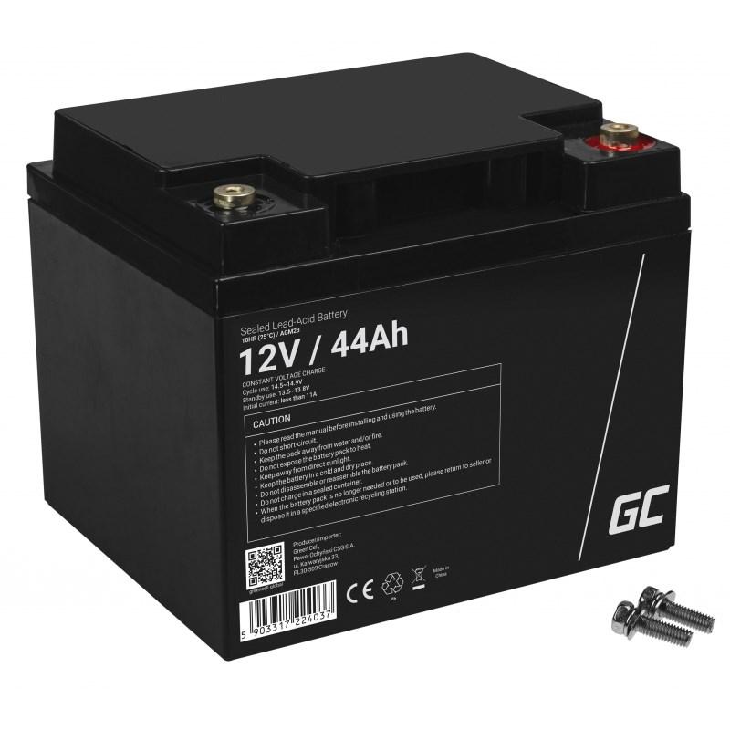 UPS batteri 12 V 44 Ah - Green Cell AGM23, forseglet blysyre (VRLA) billede