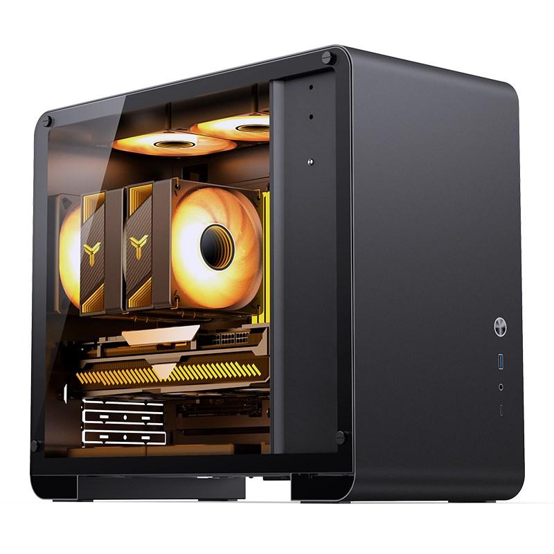 PC kabinet mini tower – Jonsbo U4 Mini, sort med hærdet glas billede