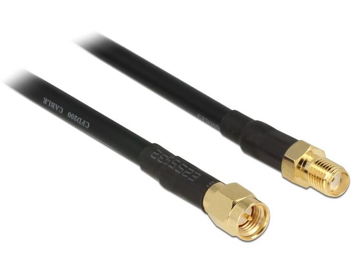 Antennekabel coax SMA 15 m - DELOCK CFD200, 50 Ω billede