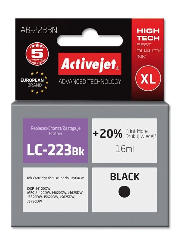 Blækpatron til Brother LC223BK – Activejet Supreme XL, sort, 16 ml billede