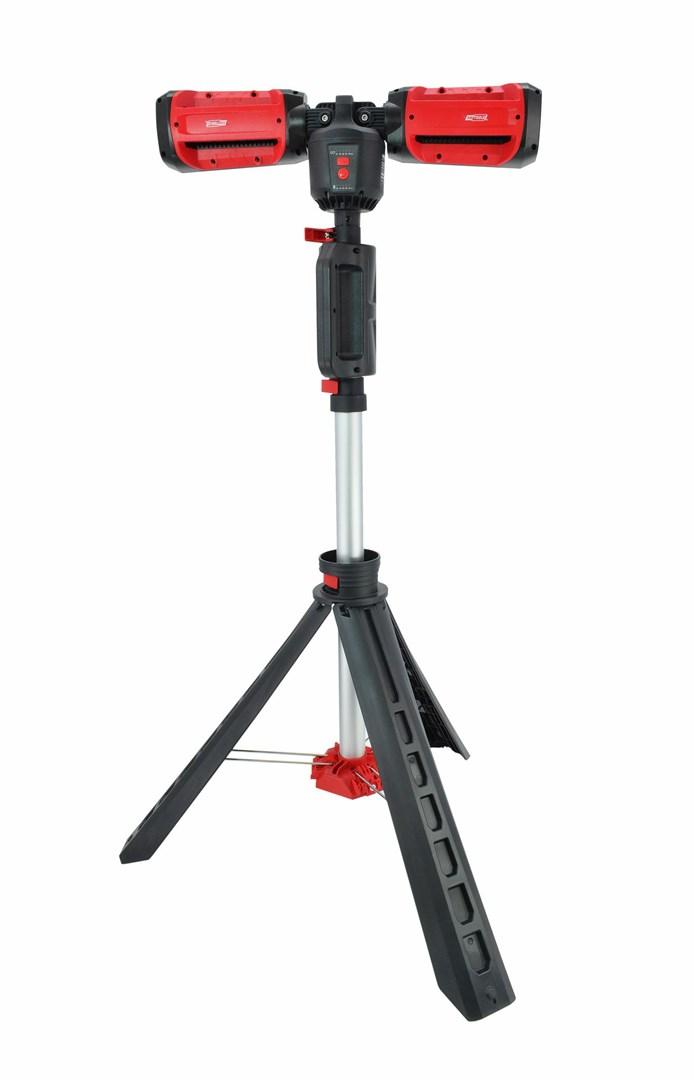 Arbejdslampe på stativ AWTOOLS - akku, twin head, 14,8 V, 6.000 lm, Black Line billede