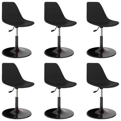 Drejelige spisebordsstole 6 stk. PP sort