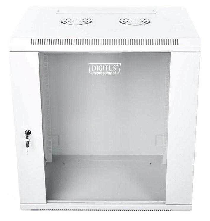Væghængt 19" rackskab 12U - DIGITUS, grå (450 mm dyb) billede