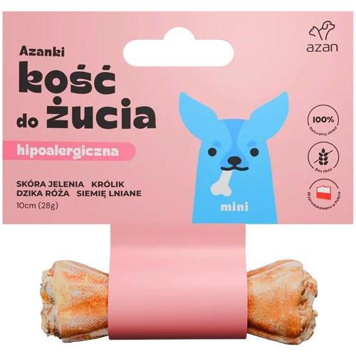 Hundegodbid – Brit AZANKI hypoallergen tyggeben af hjorteskind med kanin og hørfrø, mini 10 cm billede