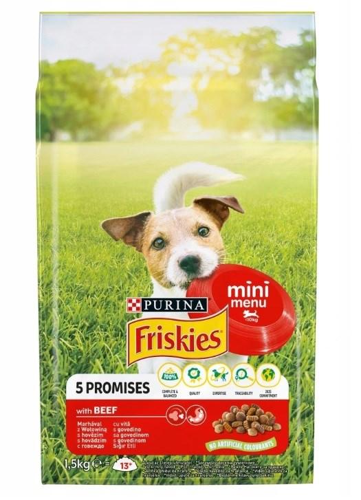 Hundefoder tørfoder Purina Friskies Mini Menu oksekød med grøntsager – 1,5 kg billede