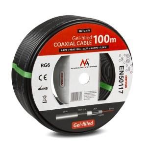 Antennekabel RG6 Maclean MCTV-477 - 100 m, sort billede