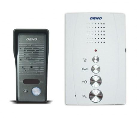 Dørtelefon med samtale - ORNO, hvid, enkel husstand billede