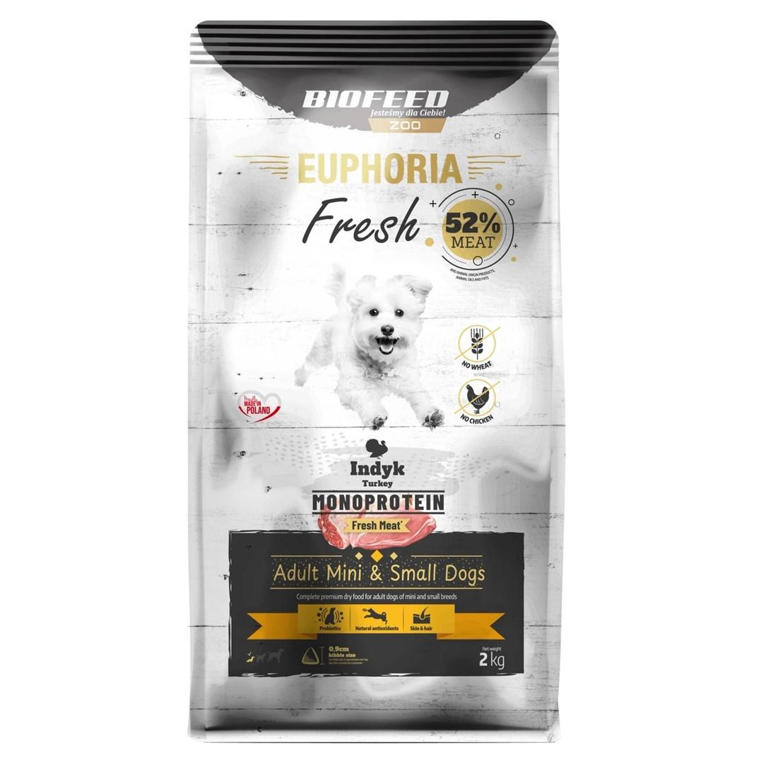 Hundefoder tørfoder BIOFEED Euphoria Fresh Adult Mini & Small Monoprotein Kalkun 2 kg billede