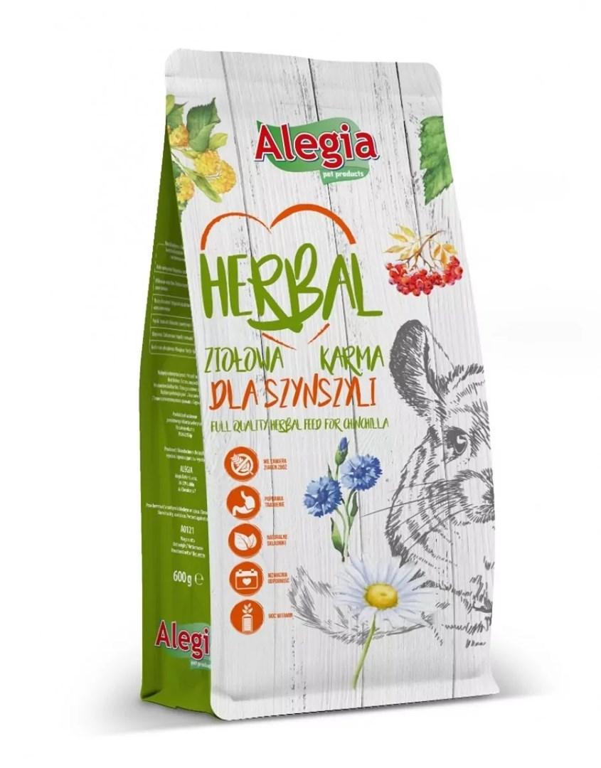 Chinchillafoder tørfoder – Alegia Herbal 600 g billede
