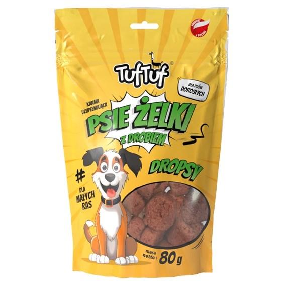 Hundegodbidder – TufTuf geléer med fjerkræ, drops, 80 g billede