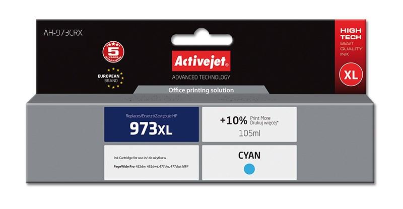Blækpatron Activejet AH-973CRX - erstatning for HP 973XL, cyan, 105 ml, XL billede