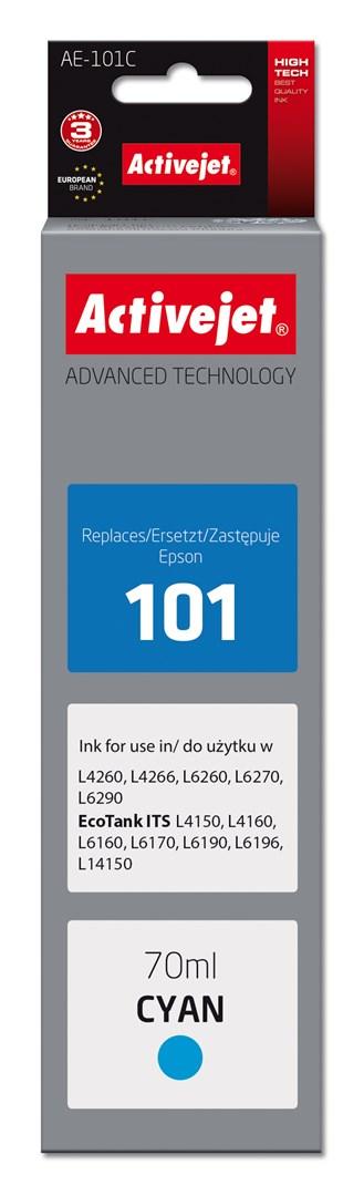 Blæk til Epson 101 – Activejet AE-101C, cyan, 70 ml (kompatibel) billede