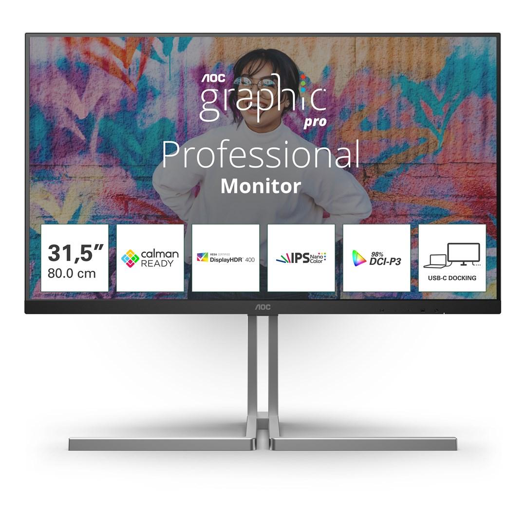 4K skærm AOC U32U3CV 31,5" UHD Nano IPS - sort