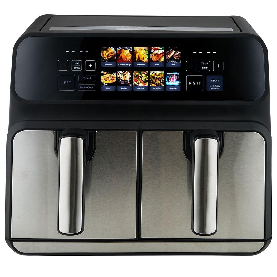 Airfryer dobbelt kurv 8 l - ProfiCook PCâFR 1287, 2.200 W, sort/rustfrit stÃ¥l billede