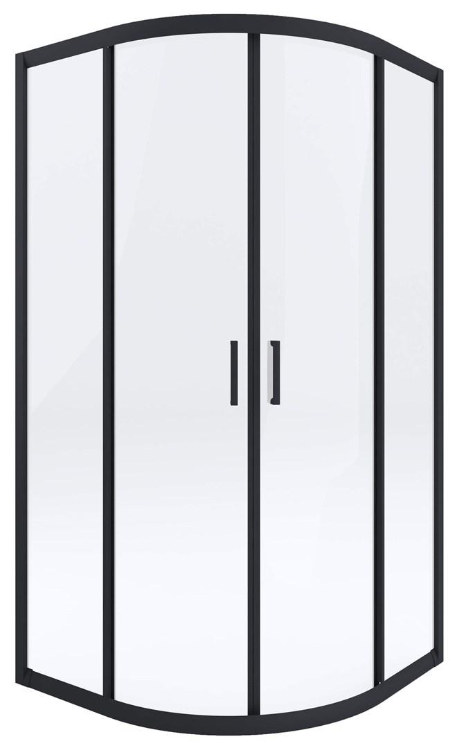 Brusekabine halvrund 80×80 cm - deante billede