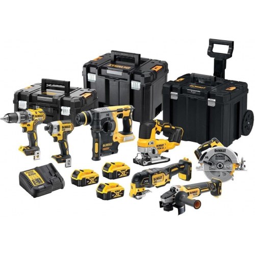 Akku værktøjssæt 18V DeWALT XR – DCD796, DCF887, DCS570, DCS355, DCS334, DCH273, DCG405 med kufferter