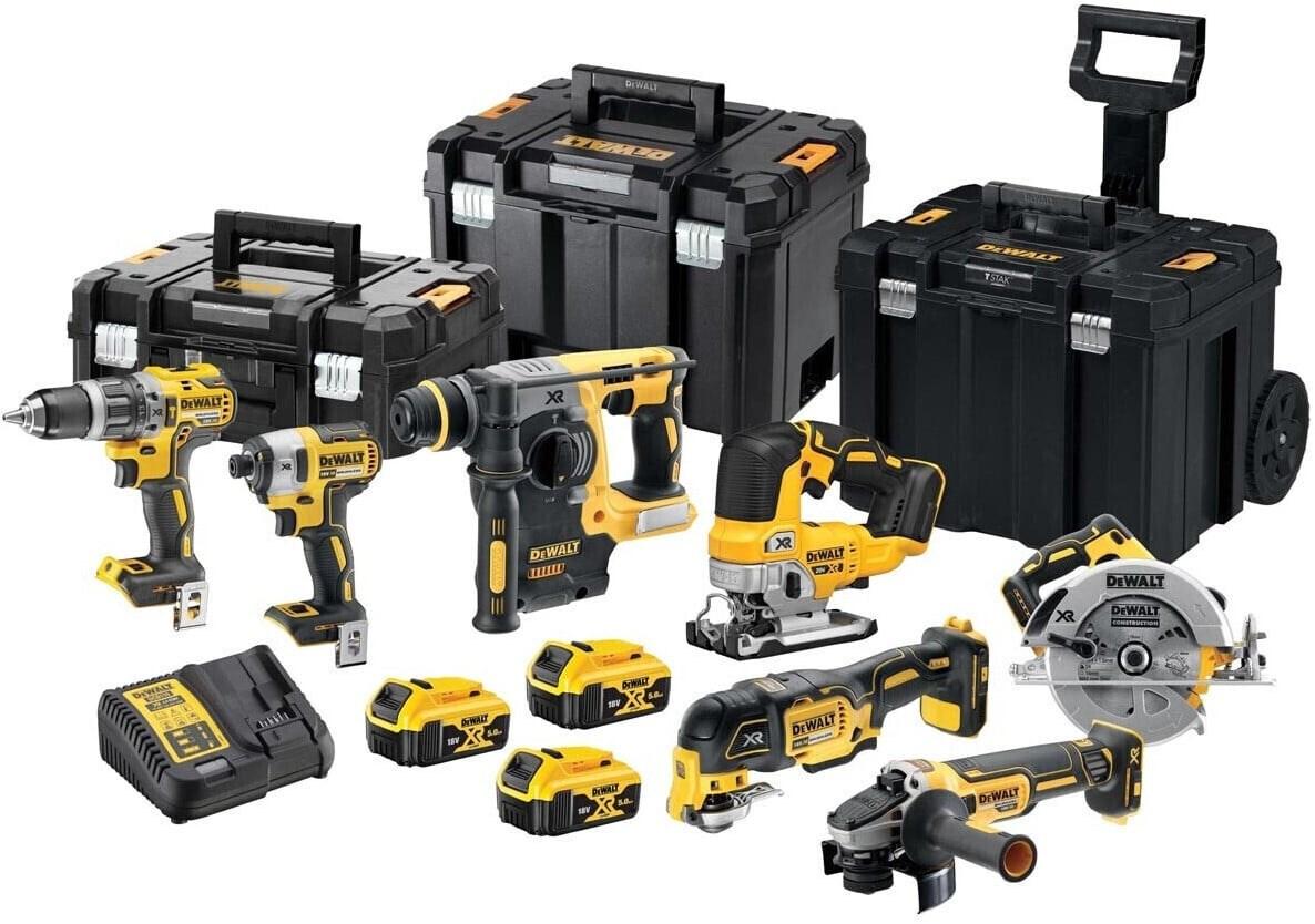 Akku værktøjssæt 18V DeWALT XR – DCD796, DCF887, DCS570, DCS355, DCS334, DCH273, DCG405 med kufferter