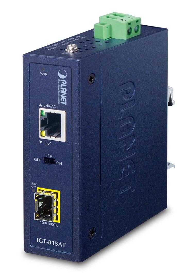 Mediekonverter - Planet IGT-815AT, Gigabit, multi-/singlemode, blå billede