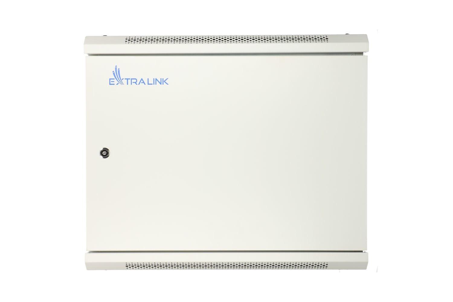 Væghængt rackskab 12U 600×600 - Extralink, grå, metalfront billede