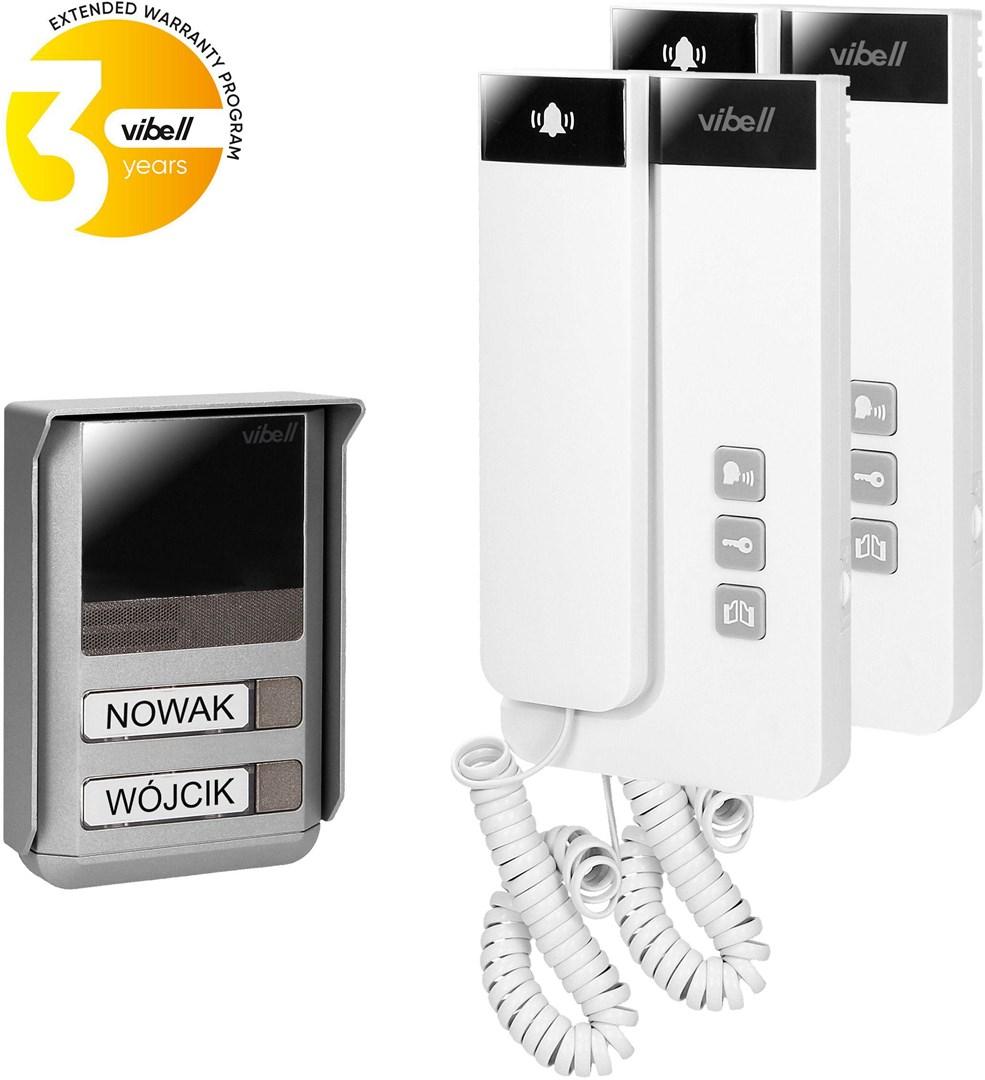 Dørtelefon til 2 familier - ORNO Vibell OR-DOM-SL-924, 2-leder billede