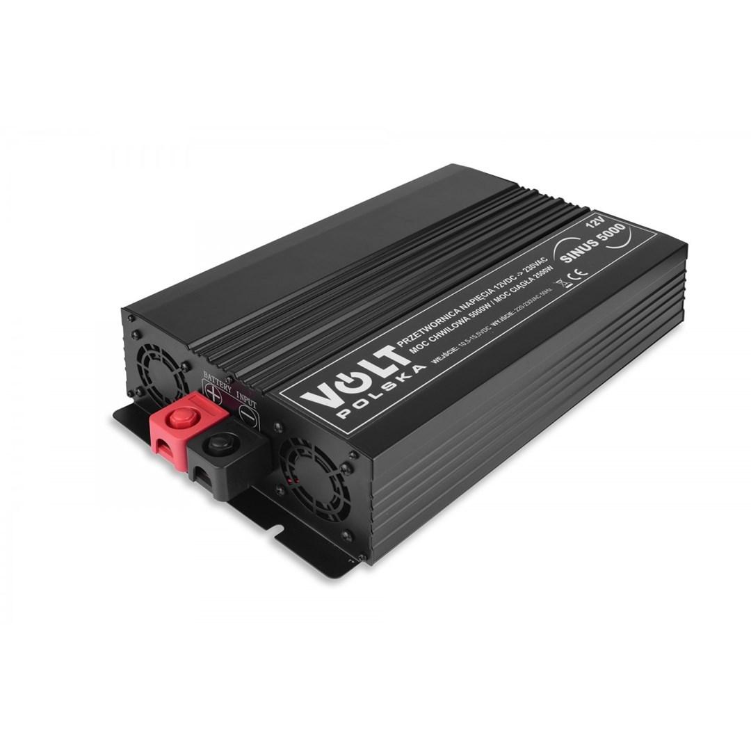 Strøminverter VOLT Polska Sinus 5000 - 12V til 230V, 2.500/5.000 W
